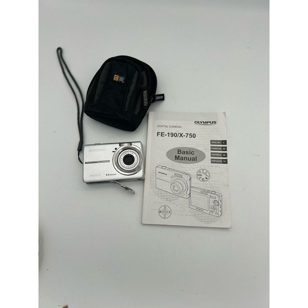 Olympus Digital Camera FE-190/ X-750 & Accessories Manual Untested For Parts